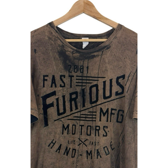 Vintage Fast‎ & Furious Motors T-Shirt Men Size XL Brown 2001 Rare - Picture 2 of 9